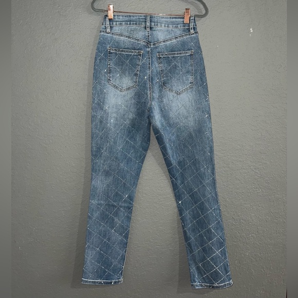 Rhinestone Medium-wash Skinny Jeans - Picture 2 of 6
